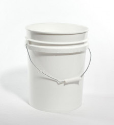 5 Gallon White HDPE Open Head Pail with Plain Cover2C 1H2 Pack Product P119820 1 v2