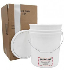 5 Gallon White HDPE Open Head Pail with Plain Cover2C 1H2 Pack Product P119820 1 v4