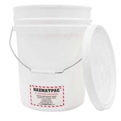 5 Gallon White HDPE Open Head Pail with Plain Cover2C 1H2 Pack Product P119820 3