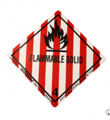 Flammable Solid 4 Paper Labels2C 5002FRoll Product P120110 1 v2