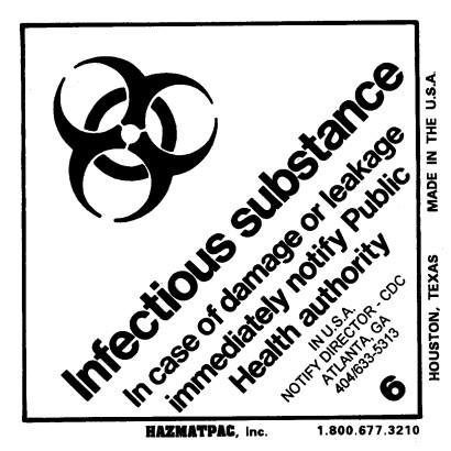 Infectious Substance 6 Paper Shipping Labels2C 5002FRoll Product P120164 1 v17