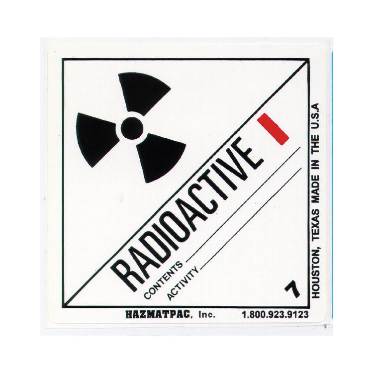 Radioactive I RI7 Paper Shipping Labels, 500/Roll » Hazmatpac